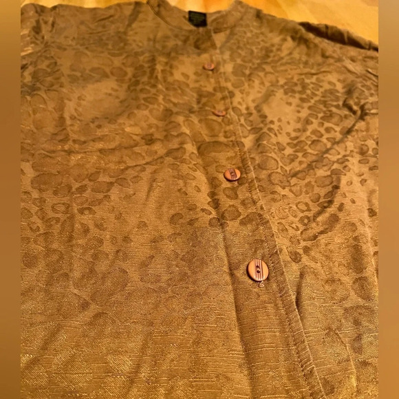 ELCC chocolate brown long sleeve blouse, size Small - Picture 3 of 5